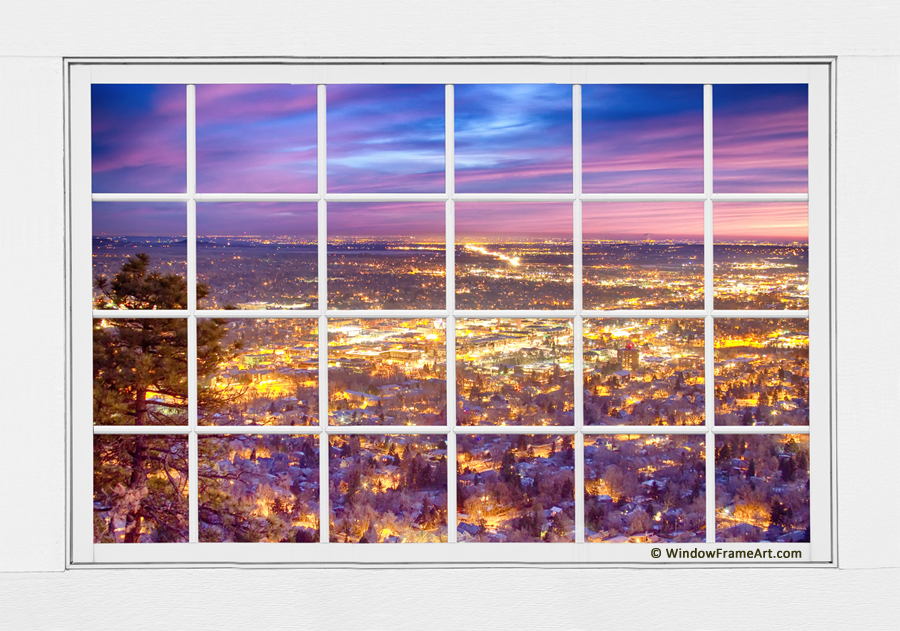 Downtown Boulder Colorado City Lights Sunrise  Window View 8LG